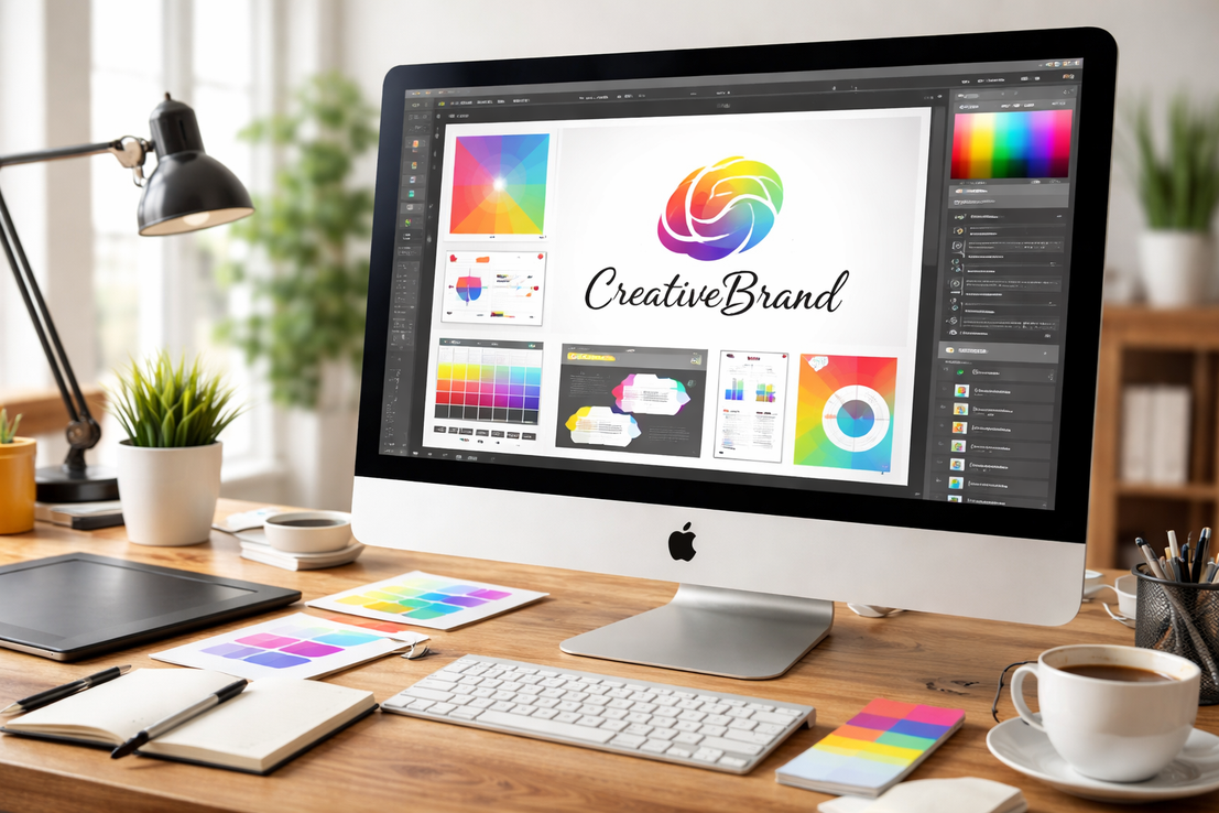 Grafikdesigner bei der Arbeit