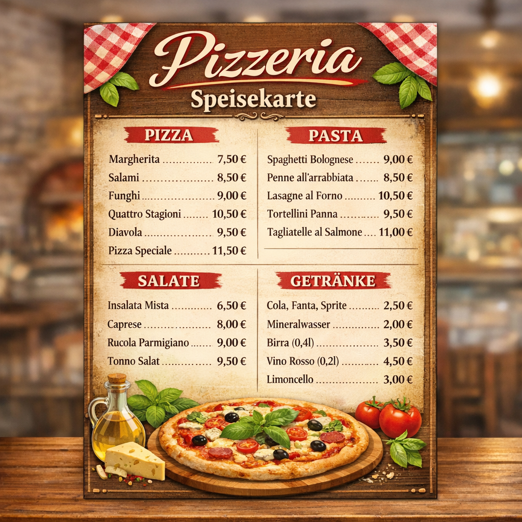 Laminierte Speisekarten frisch produziert