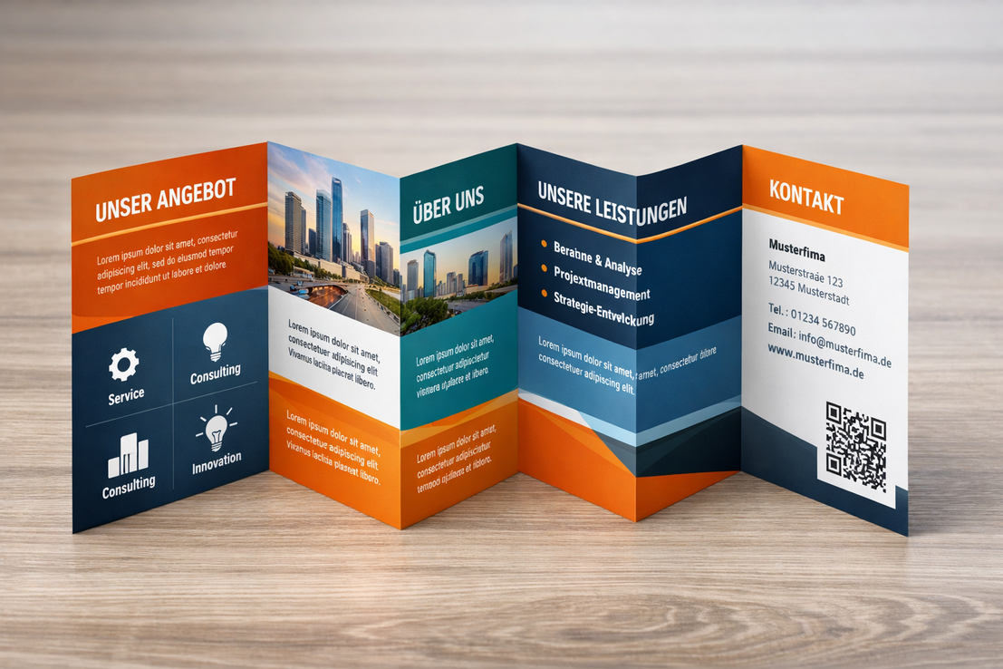 Zickzackfalz Faltblatt