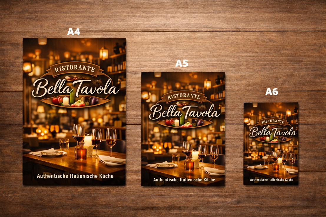 Gestapelte A4 A5 A6 Flyer